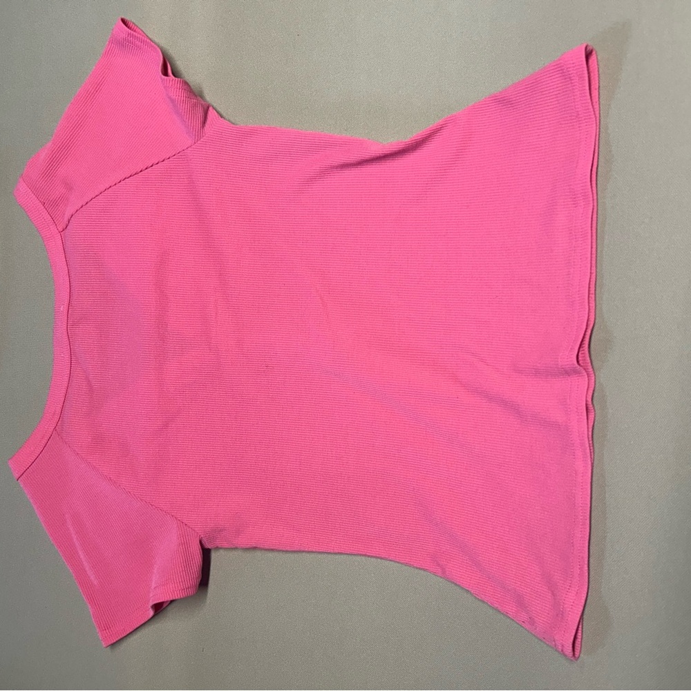 Pink V-Neck Buttoned Top - Picture 5 of 5